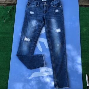 GIRL’S MUDD JEANS Sz.10! In EUC😍 white lace frays
